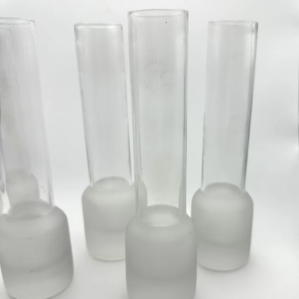 Small Clear Glass Tube Plant Propagation Vase Chunky Base Frosted Glass Bud Vase